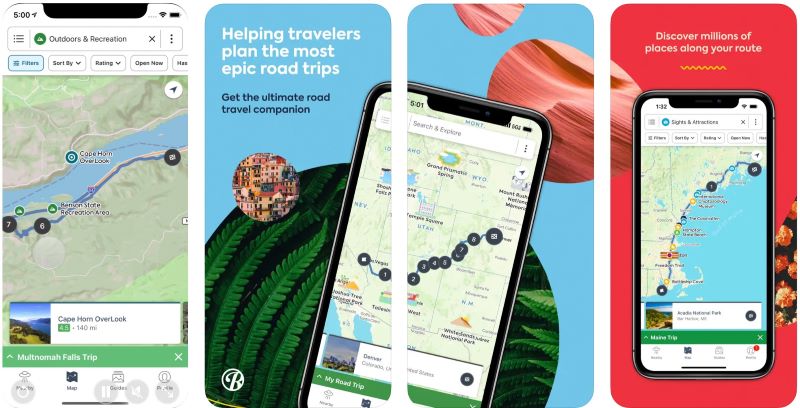 Roadtrippers, una app para viajeros en carretera, en Estados Unidos y Canadá.