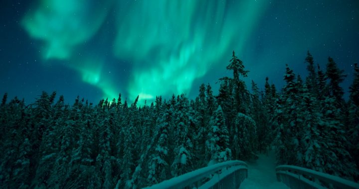 Tristan Todd Cameron Falls Bridge Aurora Norte
