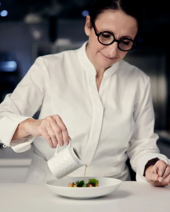 Anne Sophie Pic en el Café Dior en Tokio.