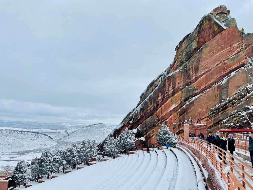 Red Rocks Amphitheatre en temporada invernal.
Foto de Ben Heinemann.