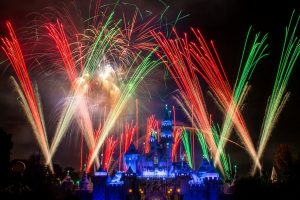 holiday magic fireworks Disneyland Navidad