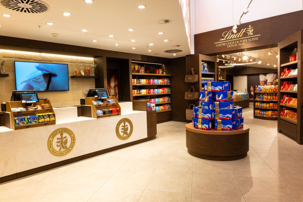 Jungfraujoch Lindt Shop Kassenbereich